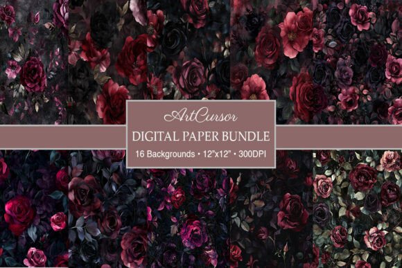 Burgundy & Black Velvet Rose Backgrounds: Deep, Dramatic Design