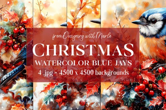 Christmas Blue Jay Backgrounds, S1: A Designer's Guide