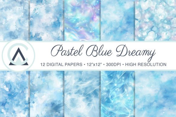 Elevate Your Designs with Watercolor Light Blue Dreamy Backgrounds