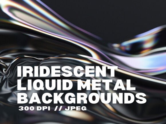 Elevate Your Visuals with Iridescent Liquid Metal Backgrounds