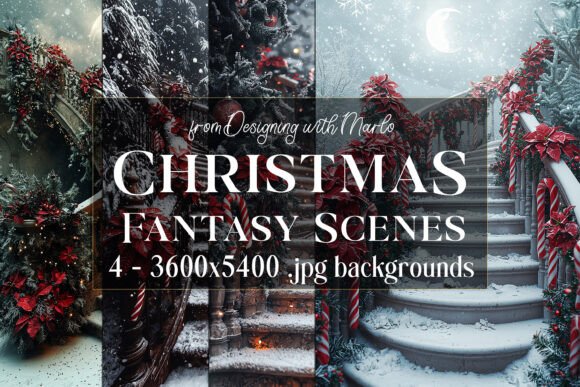 Fantasy Christmas Scene Backgrounds 2: Your Holiday Design Toolkit