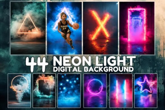 Neon Light Backgrounds Smoke Backdrops