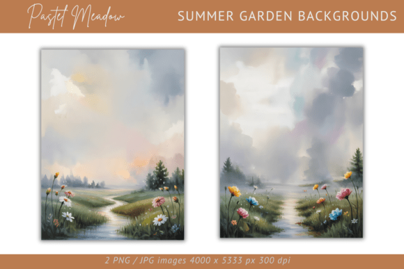 Pastel Meadow: Summer Backgrounds for Serene Design