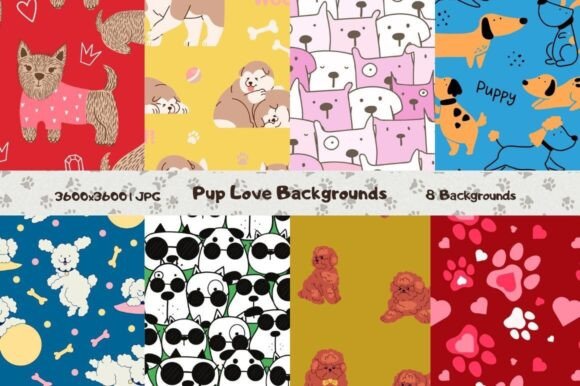 Pup Love Backgrounds: A Playful Touch for Any Project