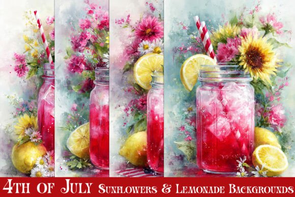 Summer Refresh: July 4th Lemonade Backgrounds S4