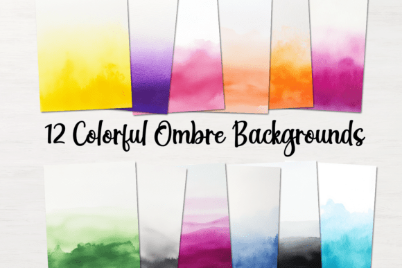 Vibrant Design with 12 Colorful Ombre Backgrounds