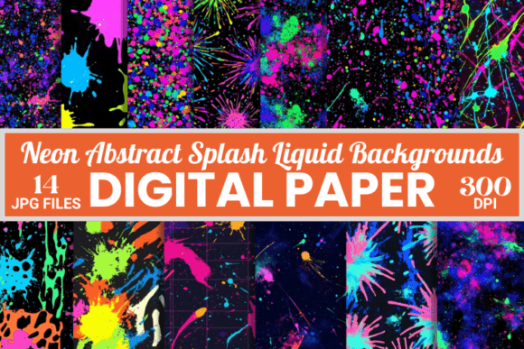 Vibrant Energy: Neon Abstract Splash Liquid Backgrounds for 2025
