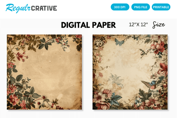 Victorian Digital Paper Backgrounds: Infuse Your Work with Timeless Elegance